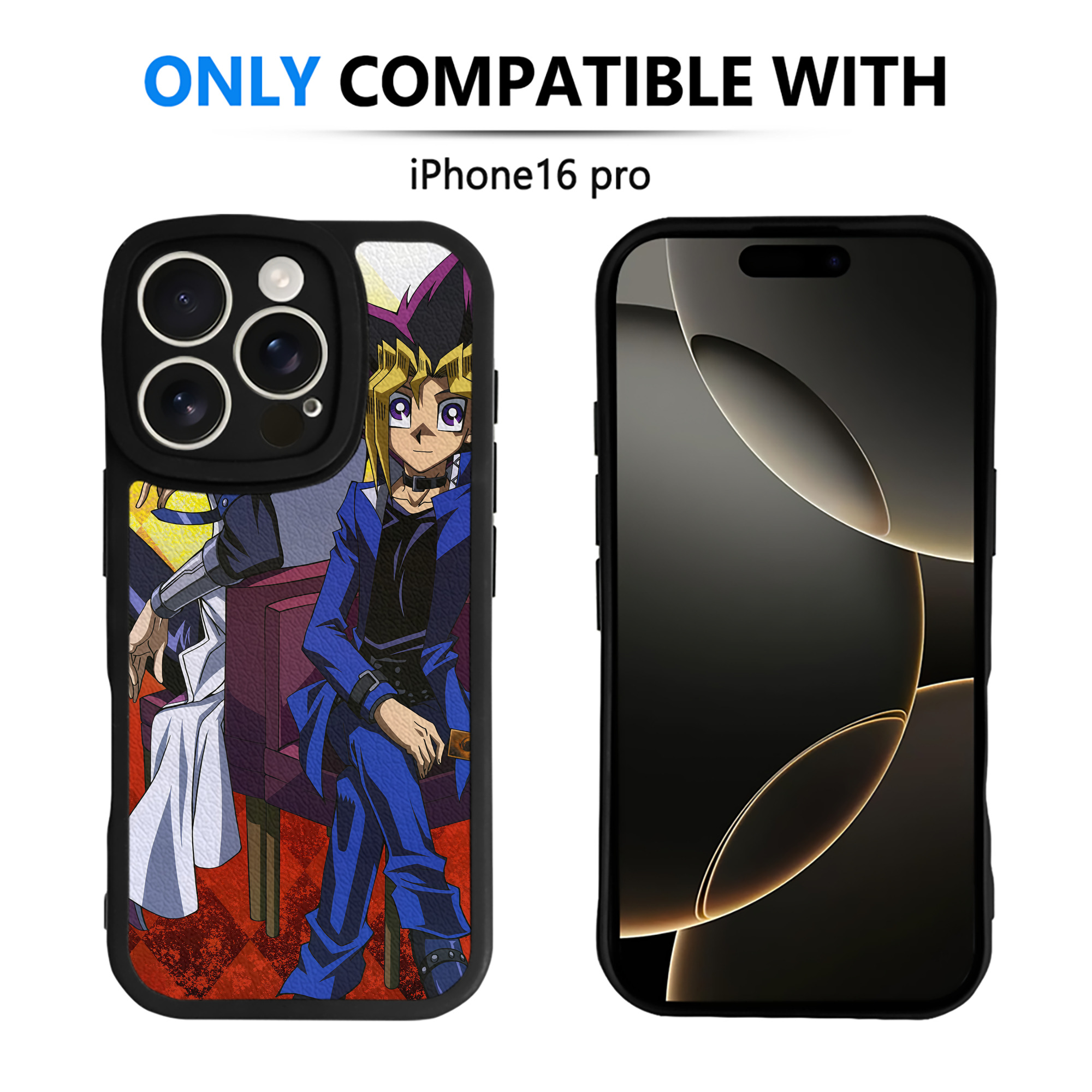 （画像用） 遊☆戯☆王 Yu-Gi-Oh! 【iPhone 16シリーズ対応】シリコンスマホケース（レザー調） 材質：シリコン